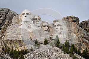 Mount Rushmore with neutral sky photo