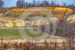 Mount Saint Peter or Sint-Pietersberg, limestone sidehill with caves