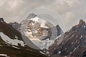 Mount Saskatchewan peaks with snow and ice