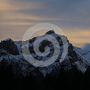 Mount Schluchhore just after sunset