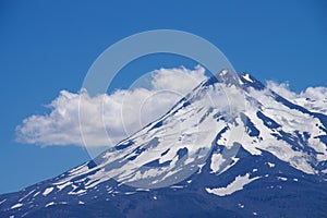 Mount Shasta, Northern California: composition in blue and white