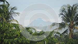 Mount Slamet shrouded in clouds