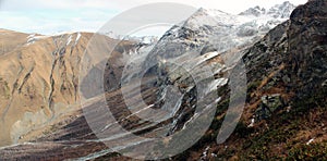 Mount Sophia with waterfalls.