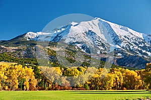 Mount Sopris autumn landscape in Colorado