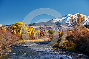 Mount Sopris autumn landscape in Colorado