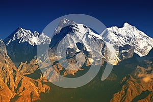 Mount South Kabru, North Kabru and Mount Talung, at Ravangla, Sikkim