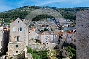 Mount SrÄ‘ viewed from Old Town Dubrovnik