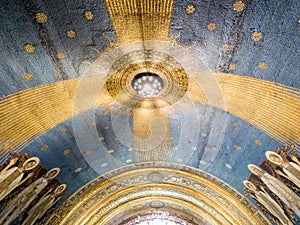 Mount Tabor, Israel July 10, 2015: mosaic on the wall of the Church of the Transfiguration on Mount Tabor