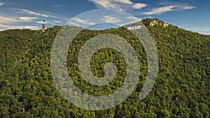 Mount Tampa at the base of the city of Brasov with the famous sign with the name of the city