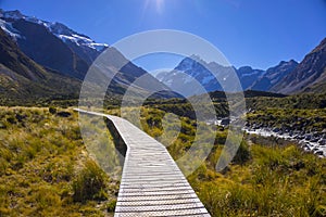 Mount Tasman Valleys , Aoraki Mt Cook national park Southern Alp