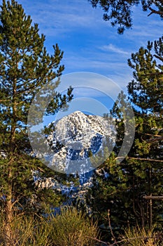 Mount Taygetos covered by snow
