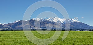 Mount Taylor and Mount Hutt scenery in south New Zealand