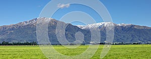 Mount Taylor and Mount Hutt scenery in south New Zealand