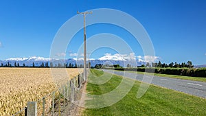 Mount Taylor and Mount Hutt scenery in south New Zealand