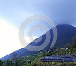 Mount Telomoyo between the cities of Salatiga and Magelang in Central Java, Indonesia