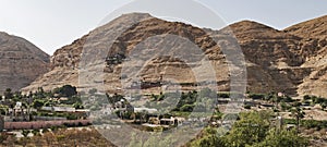 The Mount of the Temptation of Jesus in Jericho in Palestine photo