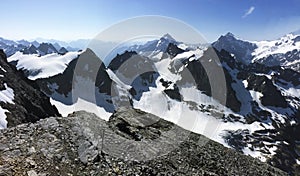 Mount Titlis the jewel in Central Switzerland. Panoramic view