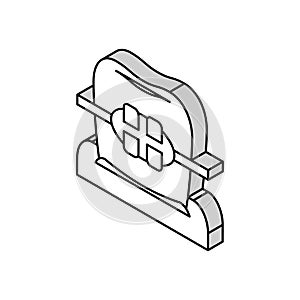 mount tooth braces isometric icon vector illustration