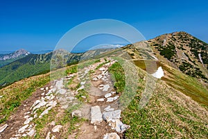 Mount Velky Krivan. Colorful spring mountain landscape of the Mala Fatra, Slovakia