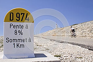 Mount Ventoux, cycling to the top. France.