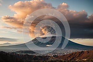 Mount Vesuvius, active volcano in south western Italy. Most notable for it\'s eruption in 79AD