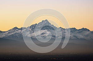 The Mount Viso Monviso, one of the main peaks of the piedmontese Alps Italy