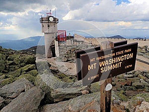 Mount Washington Summit on Cloudy Day