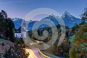 Mount Watzmann and the small Maria Gern church