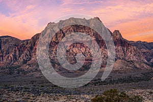 Mount Wilson sunrise in Red Rock Canyon Nevada