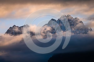 The Mount Wysoka (2547 m asl.), Spring landscape of the Tatra Mountains, Slovakia