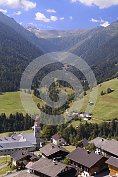 Mountaiin valley village in Austrian Alps