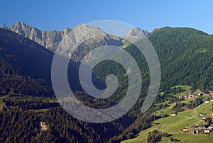 Mountaiin valley village in Austrian Alps