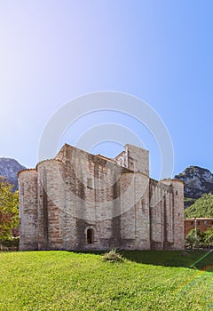 Mountain abbey of San Vittore alle Chiuse in comune of Genga, Marche, Italy photo