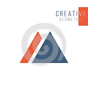 Mountain abstract Creative triangle symbol design for company logo. Corporate tech geometric identity concept. Stock Vector