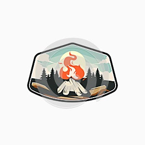 Mountain Adventure Logo. Hiking and Camping Vintage Logo design Vector