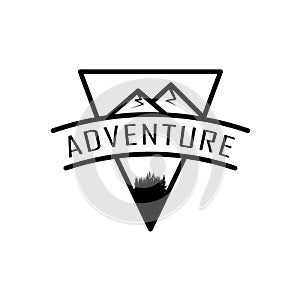 Mountain adventure Retro Vintage and logo design