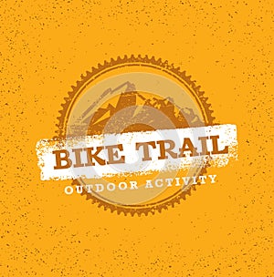 Mountain Adventure Sport Trail. Creative Vector Outdoor Concept on Grunge Background