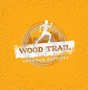 Mountain Adventure Sport Trail. Creative Vector Outdoor Concept on Grunge Background