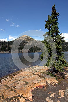 Mountain and alpine lake