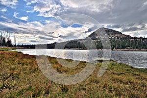 Mountain and alpine lake HDR