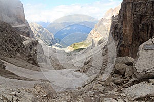 Mountain alps panorama in Brenta Dolomites, Italy