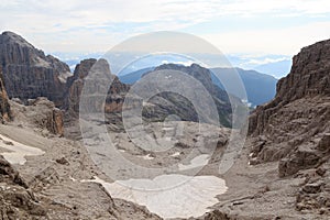 Mountain alps panorama in Brenta Dolomites, Italy