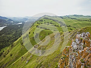 Mountain Altai. View from The Devil`s Finger Rock