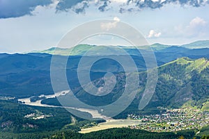 Mountain Altai, view from the observation deck on Mount Malaya Sinyukha