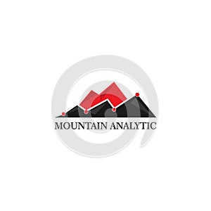 Mountain analytic logo vector illustration concept, icon, element, and template for company