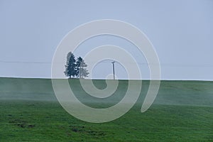 Mountain area view in slovakia - vintage look