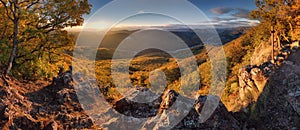 Mountain with autumn forest landcape - Nice panoramic view from peak