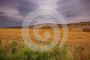 Mountain autumn landscape from the Shamakhi region of Azerbaijan during the daytime