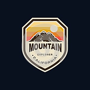 Mountain badge emblem logo template