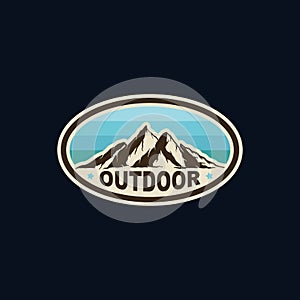 Mountain badge emblem logo template for T shirt